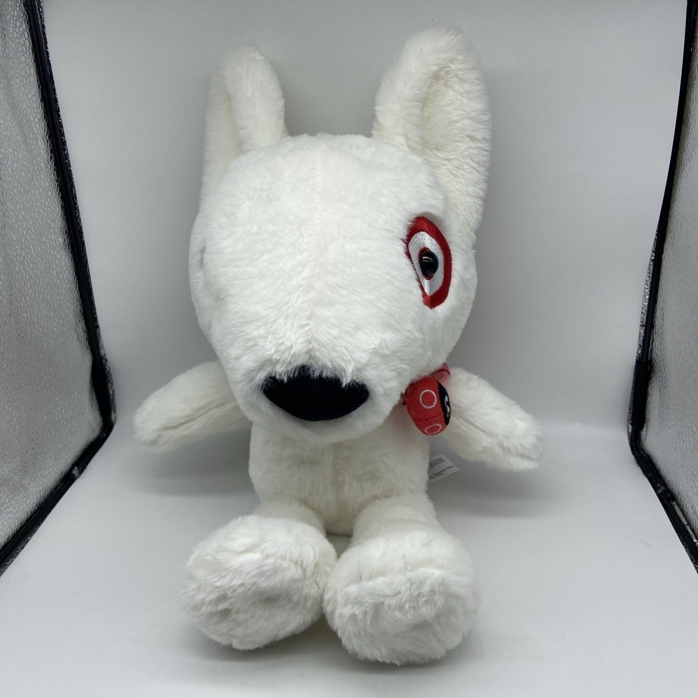 Target Bullseye Plush White Dog Mascot Very Soft 11" Backpack Lady Bug